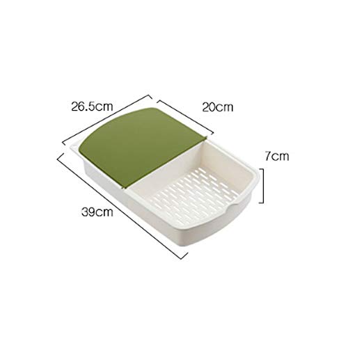 GINHA Chopping Board Set Kitchen Cutting Board Plastic Chopping Board Block with Drain Basket Storage Box Cutting Mat Pad