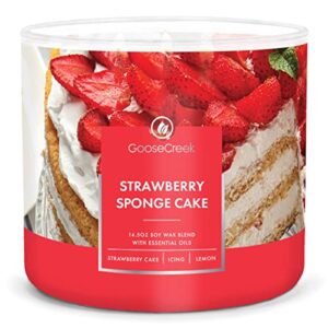 goose creek strawberry sponge cake 3-wick scented candle