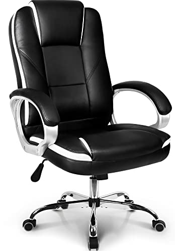 neo chair Office Chair Computer Desk Chair Gaming - Ergonomic High Back Cushion Lumbar Support with Wheels Comfortable Black Leather Racing Seat Adjustable Swivel Rolling Home Executive