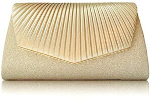 jujuciring clutch purses for women evening bag lady bride clutches 2023 new glitter evening handbag for formal wedding cocktail prom dating 1920s party purse (gold)