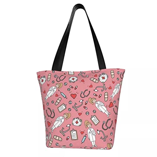 WYKD Cute Pattern Shoulder Canvas Bag Harajuku Shopper Bag Fashion Casual Summer Shoulder Totes Shopper Bag