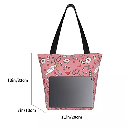 WYKD Cute Pattern Shoulder Canvas Bag Harajuku Shopper Bag Fashion Casual Summer Shoulder Totes Shopper Bag