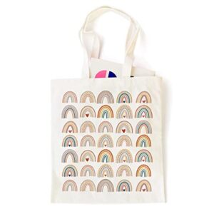 inspiring gifts for women, rainbow bags for girls, boho rainbow tote bag for her teeny, rainbow wall, daughter granddaughter birthday gifts- travel pouch gift for her