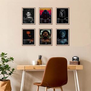 Facdem Weeknd Poster The Music Album Cover Posters Print Set of 6 Room Aesthetic Canvas Wall Art for Girl and Boy Teens Dorm Decor 8x10 inch