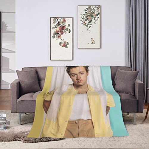 caidi kaivo Harry-Styles Throw Blanket Digital Printed Ultra-Soft Micro Fleece Blanket Four Premium Airplane Soft Microfleece Travel Blanket 50''X40'' (A)