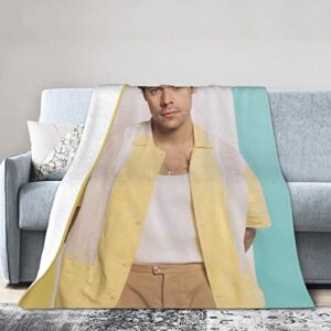 caidi kaivo Harry-Styles Throw Blanket Digital Printed Ultra-Soft Micro Fleece Blanket Four Premium Airplane Soft Microfleece Travel Blanket 50''X40'' (A)