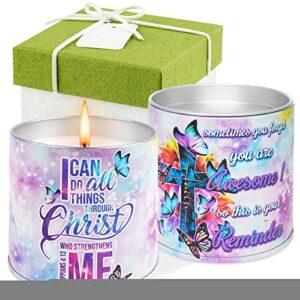 Jucham Birthday Gifts for Women, Butterfly Candle Relaxing Gifts for Women, Mom, Daughter, Sister, BFF, 9 oz Funny Candles - Bluebells Scented Candle