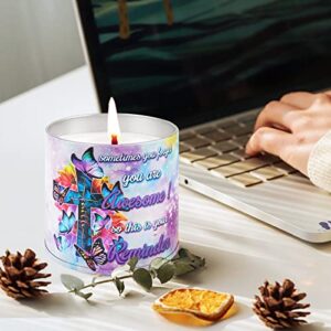 Jucham Birthday Gifts for Women, Butterfly Candle Relaxing Gifts for Women, Mom, Daughter, Sister, BFF, 9 oz Funny Candles - Bluebells Scented Candle