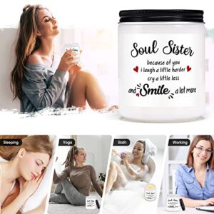 CINGUE Soul Sister Gift for Women - Funny Sisters Gifts from Sister Unique Lavender Scented Candle for Birthday Mothers Day Christmas Friendship Present for Best Friend Big Little Sister in Law