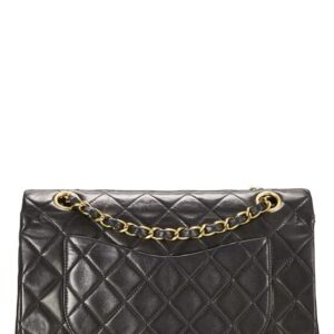 CHANEL, Pre-Loved Black Quilted Lambskin Classic Double Flap Small, Black