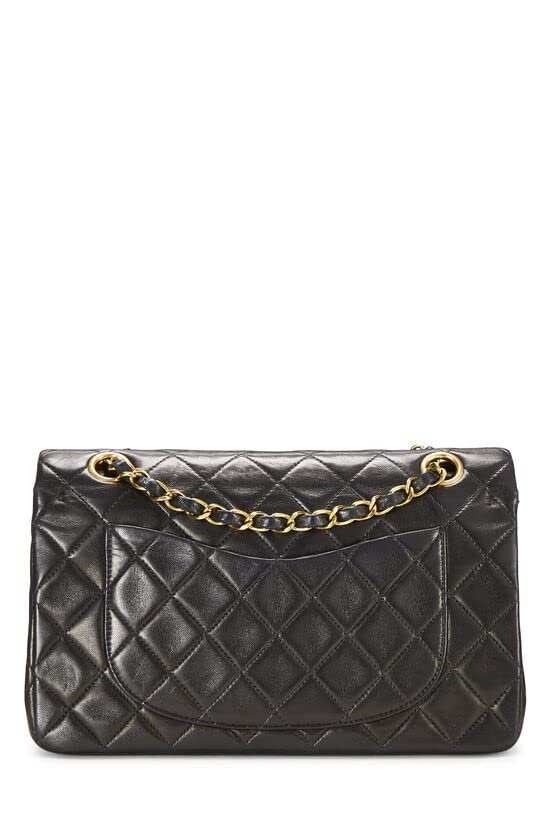 CHANEL, Pre-Loved Black Quilted Lambskin Classic Double Flap Small, Black