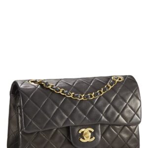 CHANEL, Pre-Loved Black Quilted Lambskin Classic Double Flap Small, Black