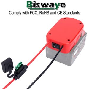 Biswaye 2-Pack Power Wheels Adapter Compatible with Milwaukee M18 18V Battery for Ride on Toys Rc Car Dune Racer Truck or Robotics or DIY Use, Converter with Fuses & Wire Terminals