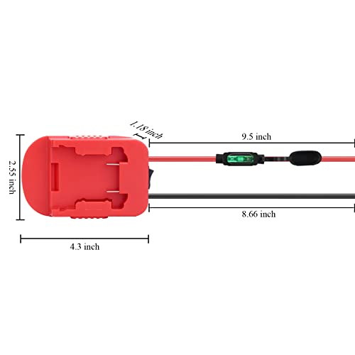 Biswaye 2-Pack Power Wheels Adapter Compatible with Milwaukee M18 18V Battery for Ride on Toys Rc Car Dune Racer Truck or Robotics or DIY Use, Converter with Fuses & Wire Terminals