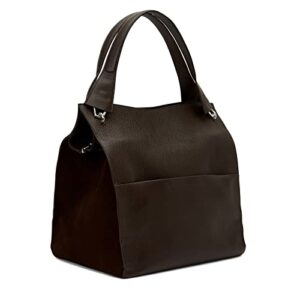 aquatalia park mixed tote handbags two leather handles, zipper closure, leather, microfiber interior