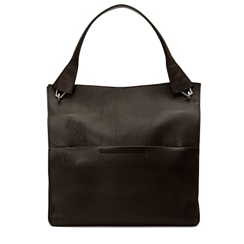 Aquatalia Park Mixed Tote Handbags Two leather handles, Zipper closure, Leather, Microfiber interior