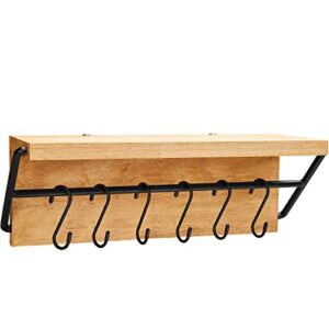 leopo multi-functional floating shelf, rustic wood shelf, wall mounted shelf for bedroom, bathroom, living room, kitchen