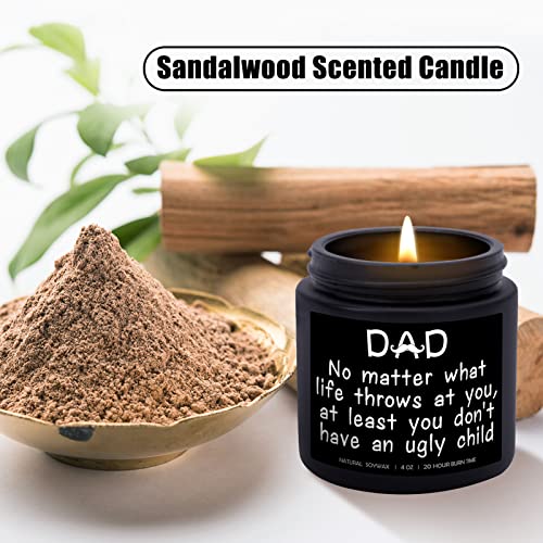 Gifts for Dad from Daughter Son, Funny Dad Gifts, Fathers Day Christmas Birthday Gifts for Dad Stepdad Father in Law New Dad Bonus Dad Daddy, Sandalwood Scented Candles