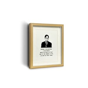 the office merchandise motivational photo frame inspirational wall art for the office decor the office quote poster for coworker, friend or the office tv show fans, dwight motto (8.8” x 10.8”)