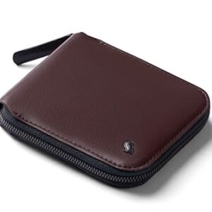 Bellroy Zip Wallet (Leather Wallet, RFID Blocking, Coin Pouch) - Deep Plum