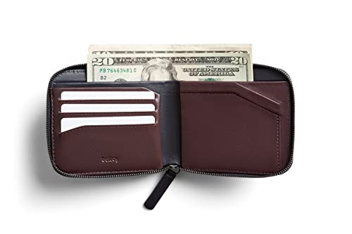 Bellroy Zip Wallet (Leather Wallet, RFID Blocking, Coin Pouch) - Deep Plum