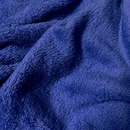 WKBEC Fleece Throw Blankets, Super Soft Flannel Cozy Blankets, Washable Lightweight Fuzzy Blanket for Couch Sofa Bed Office, Throw Size Warm Plush Blankets for All Season (50"x60", Blue)