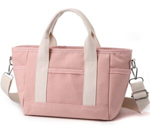 canvas tote bag small crossbody bag for women hobo shoulder handbags purses cute pink