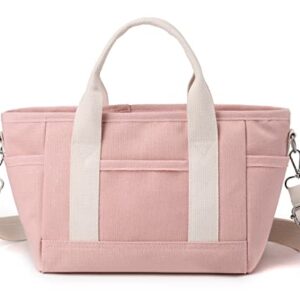 Canvas Tote Bag Small Crossbody Bag For Women Hobo Shoulder Handbags Purses Cute pink