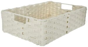 coastal home 11×15 medium woven resin basket one size white
