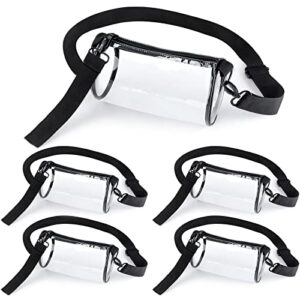 5 pieces black clear bag stadium approved clear plastic purse crossbody concert bag lightweight see through bag for women work concerts festivals sports stadium events