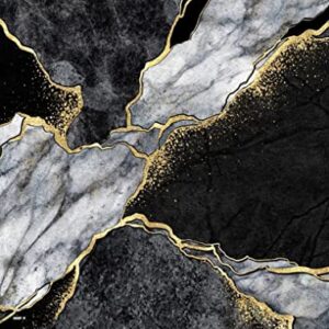 Nordic Modern Abstract Marble Area Rugs Luxury Black Grey Gold Floor Mats Fluffy Soft Machine Washable Breathable Durable for Hotel Home Decor Doormat Entrance Hall Yoga Room Patio,5ft x 7ft