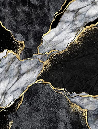 Nordic Modern Abstract Marble Area Rugs Luxury Black Grey Gold Floor Mats Fluffy Soft Machine Washable Breathable Durable for Hotel Home Decor Doormat Entrance Hall Yoga Room Patio,5ft x 7ft