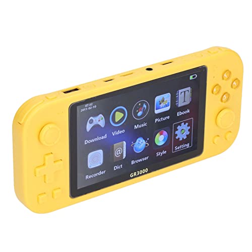 Bewinner Electric Handheld Game Player for Kids, Portable Retro Video Game Player with 5.1inch HD Display Screen, USB C Rechargeable Arcade Gaming Player, Birthday Present (Yellow)