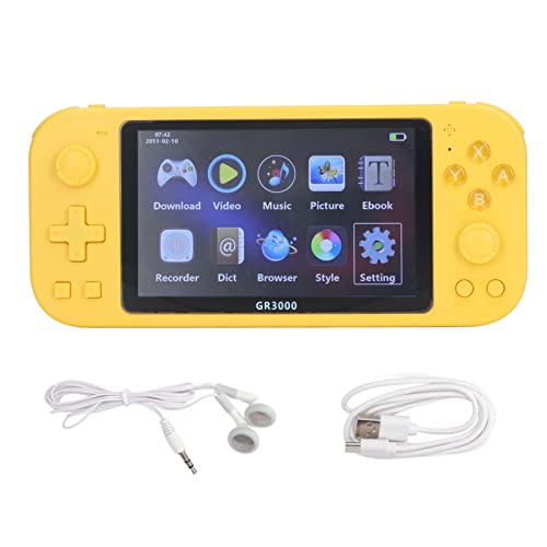 Bewinner Electric Handheld Game Player for Kids, Portable Retro Video Game Player with 5.1inch HD Display Screen, USB C Rechargeable Arcade Gaming Player, Birthday Present (Yellow)