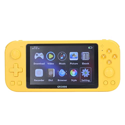 Bewinner Electric Handheld Game Player for Kids, Portable Retro Video Game Player with 5.1inch HD Display Screen, USB C Rechargeable Arcade Gaming Player, Birthday Present (Yellow)