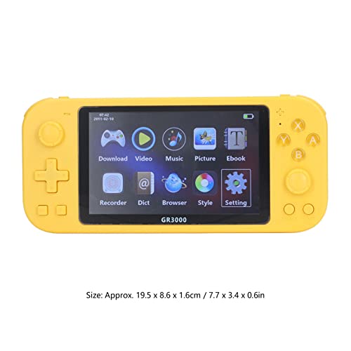 Bewinner Electric Handheld Game Player for Kids, Portable Retro Video Game Player with 5.1inch HD Display Screen, USB C Rechargeable Arcade Gaming Player, Birthday Present (Yellow)