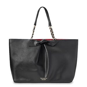 Victoria's Secret Black Bow Chain Strap Weekender Tote Bag