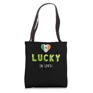 st patricks day irish flag lucky in love men & women tote bag