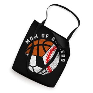 Mom Of Ballers Funny Baseball Soccer Basketball Mom Tote Bag