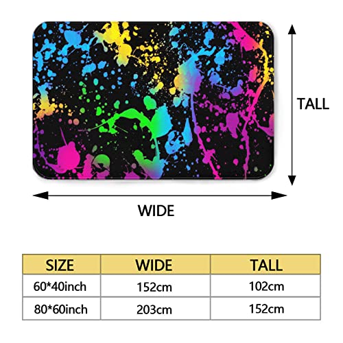 Large Area Rugs for Living Room Glow in The Dark Splatter Neon Blacklight Non-Slip Floor Mat Carpets Bedroom Pad Home Decor 3x5