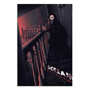 aorozhi horror movie scream poster art wall canvas pictures for modern office decor vintage prints 12″ x 18″ unframed