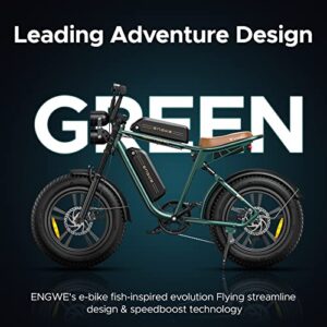 ENGWE M20 Ebikes for Adults - 750W Motor 4.0 * 20" Fat Tire Offroad Cruiser E Motorcycle 28MPH 94Miles Long Range for 48V13A Dual Battery Option, Shimano 7-Speed Gears Full Suspension UL Certified