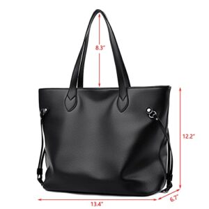 MBDFUT Handbags for Women Soft Leather Purse Large Capacity Satchel Fashion Tote Shoulder Bag Solid Ladies Bags