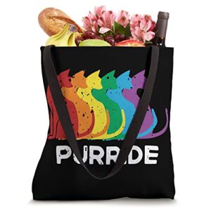 Purride Cat Pride Ally LGBT Community Rainbow Pride Tote Bag