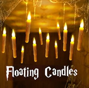 am bulan magical floating led candles halloween decoration – from the world of witchcraft and wizardry – 12 floating candles – remote operated