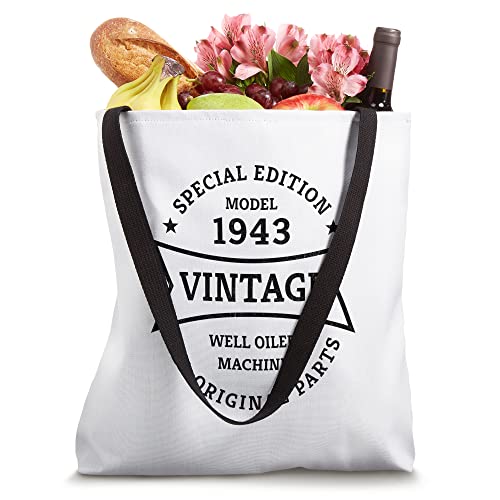 Born in 1943 Vintage 80 Year Old Gifts 80th Birthday Tote Bag