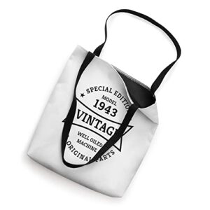 Born in 1943 Vintage 80 Year Old Gifts 80th Birthday Tote Bag