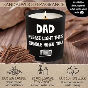 Funny Birthday Gifts for Dad - Dad Gifts from Daughter & Son - Cool Gifts for Dad, Papa on Birthday Anniversary, Fathers Day - Sandalwood Scented Candle 10oz
