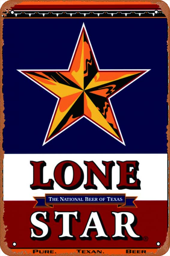 Decor 8x12 Inches Vintage Metal Tin Signs Lone Star Beer Label Poster Tin Sign Wall Plaque Wall Art Funny Gifts for Man Cave Cafes Bar Pub Club Home ationInche Plaque