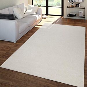 paco home solid area rug in cream modern plain design, size: 6’7″ x 9’2″